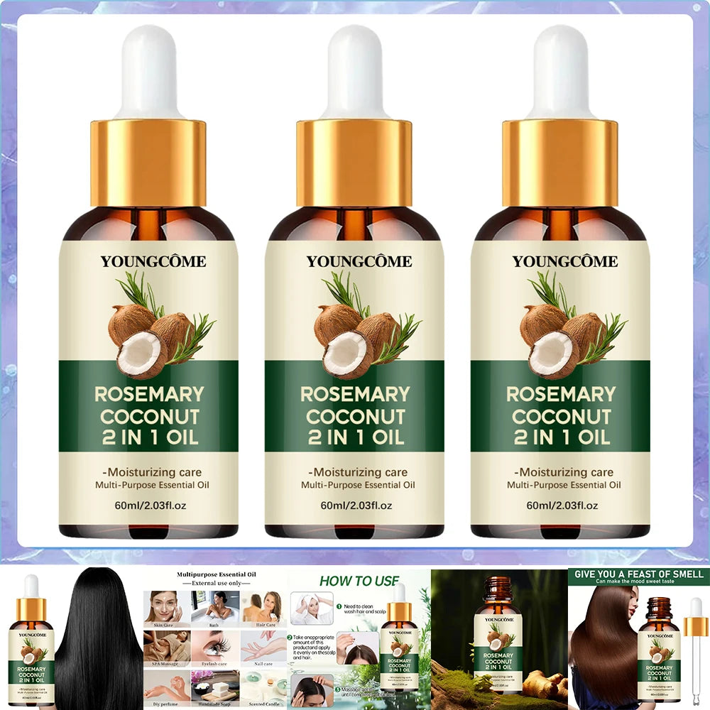 Huile pour cheveux romarin & noix de coco